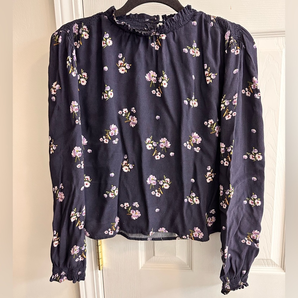 Elodie Navy Floral Blouse